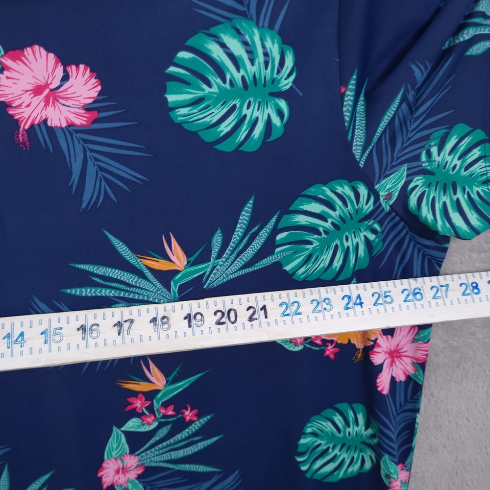 Birdie Bound Polo Shirt Mens 3XL Blue Tropical Floral Golf Performance - Picture 5 of 11